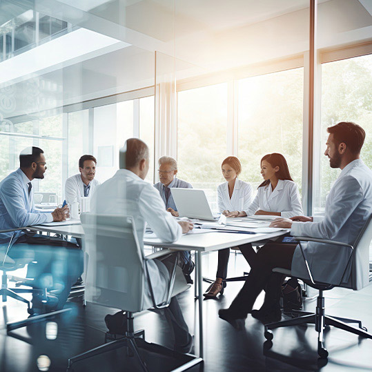 Grow Your Healthcare Practice, doctors sitting around a boardroom table discussing business